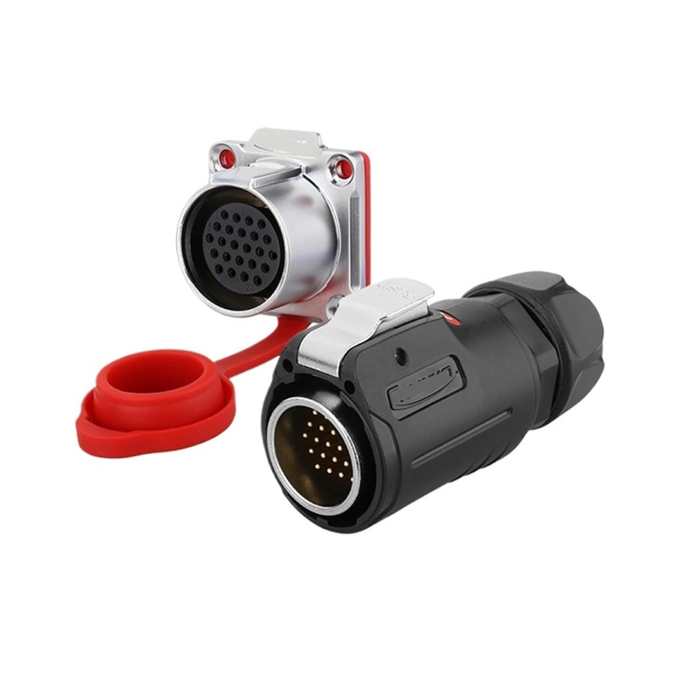 Signal Connector 24 Core Multipin Industrial Waterproof Aviation Plug Socket 5V Flange Mount 9105992734689
