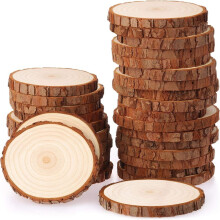 Artistieke creaties in grenenhout, 30 onbewerkte schijven natuurlijk hout voor creatieve knutselprojecten, ideaal voor rustieke bruiloftsdecoraties,
