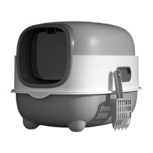 Cats Litter Box Plastic Not Odor Hard and Safe for-Gray