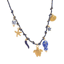 Chain Necklace with Various Pendant Stylish-Deep blue ocean