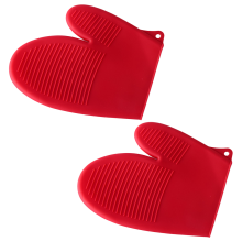 Ofenhandschuhe aus lebensmittelechtem Silikon, strapazierfähige, hitzebeständige Handschuhe zum Kochen und Backen, leicht zu reinigen, rutschfester