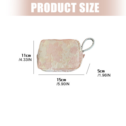 Elegante Hand-Make-up-Tasche mit Perlenquasten, geräumiger, 2