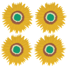 Mehrzweck-Tischunterlage mit Sonnenblumenmotiv, schützt die Tischoberfläche mit Hitzeisolierung und fleckenabweisendem, lebensmittelechtem