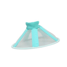 Pet Elizabeth Collar Ventilated Net Surgical Recovery Cone For Dogs And Cats Wound Care Adjustable Size Blue S