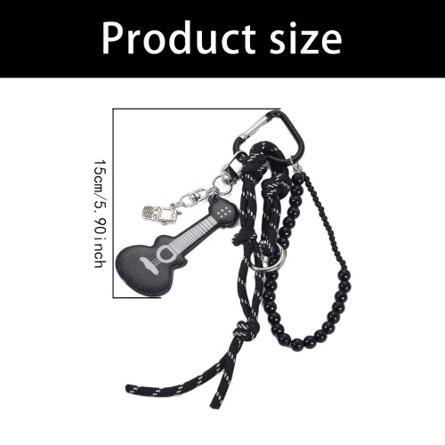 Portable Musical Theme Keychain Accessory With Guitar Decoration 2