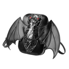 Gothic Themed Compact Shoulder Bag Wear Resistant PU Fabric