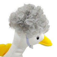 Pet Geese Headgear Wigs Afro Curls Hairpiece for Unique-grey