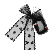 Edgy Dark Aesthetic Card Case Charm Ruffled Trim And Metal