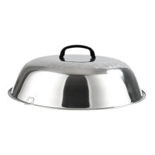 Stainless Steel Pan Lid Round Dome Pot Cover With Heat Resistant Handle For Saucepans Skillets And Frying Pans