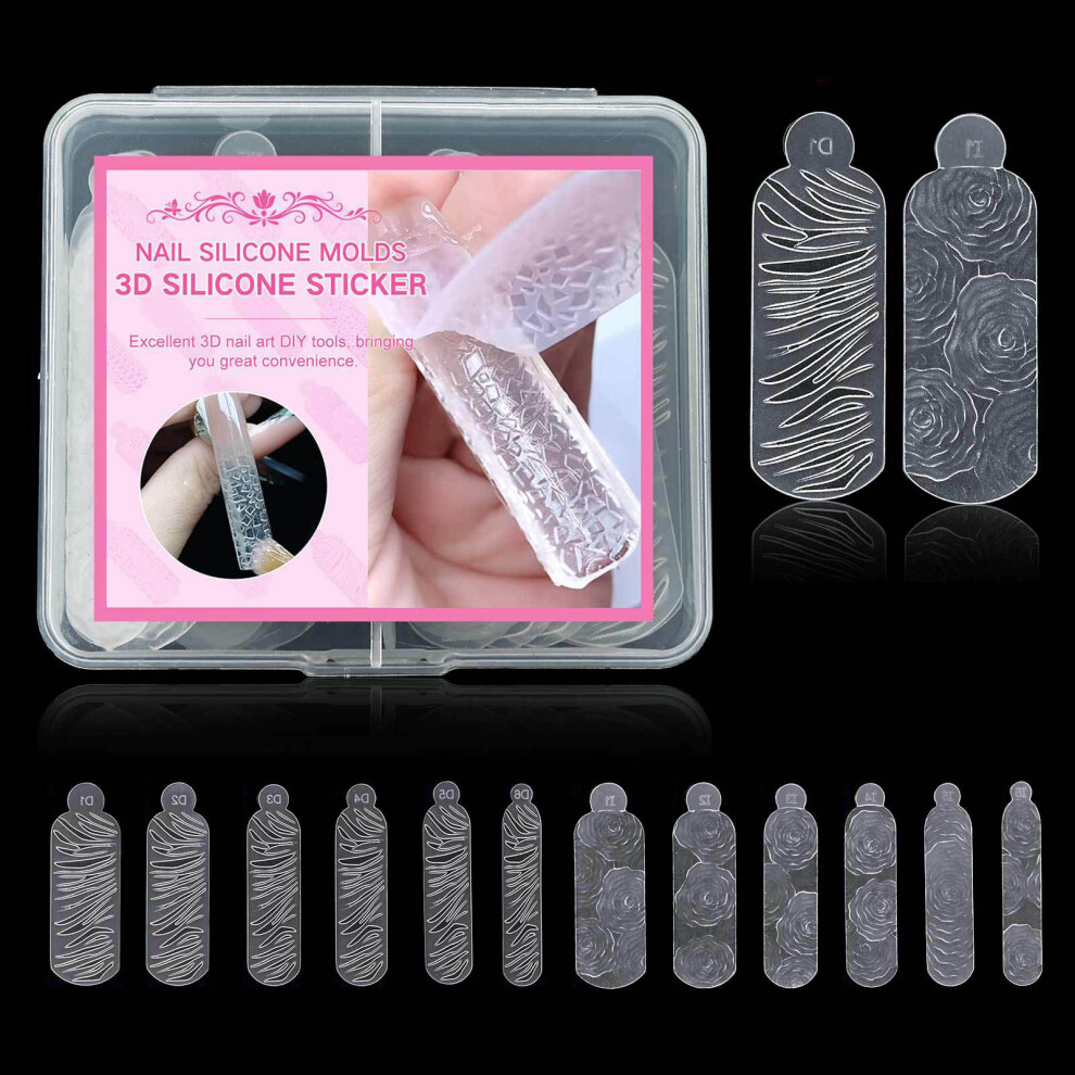 Silicone Nail Mold for Creating 3D Snowflake and Leopard-A