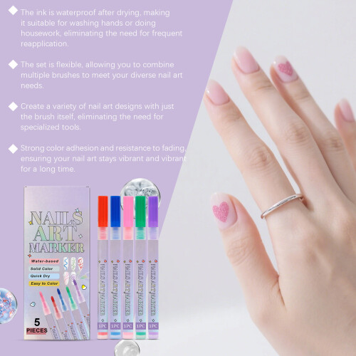 1Box Professional Nail Drawing Tool Bright Color Nail Point 1