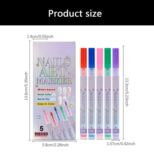 1Box Professional Nail Drawing Tool Bright Color Nail Point 2