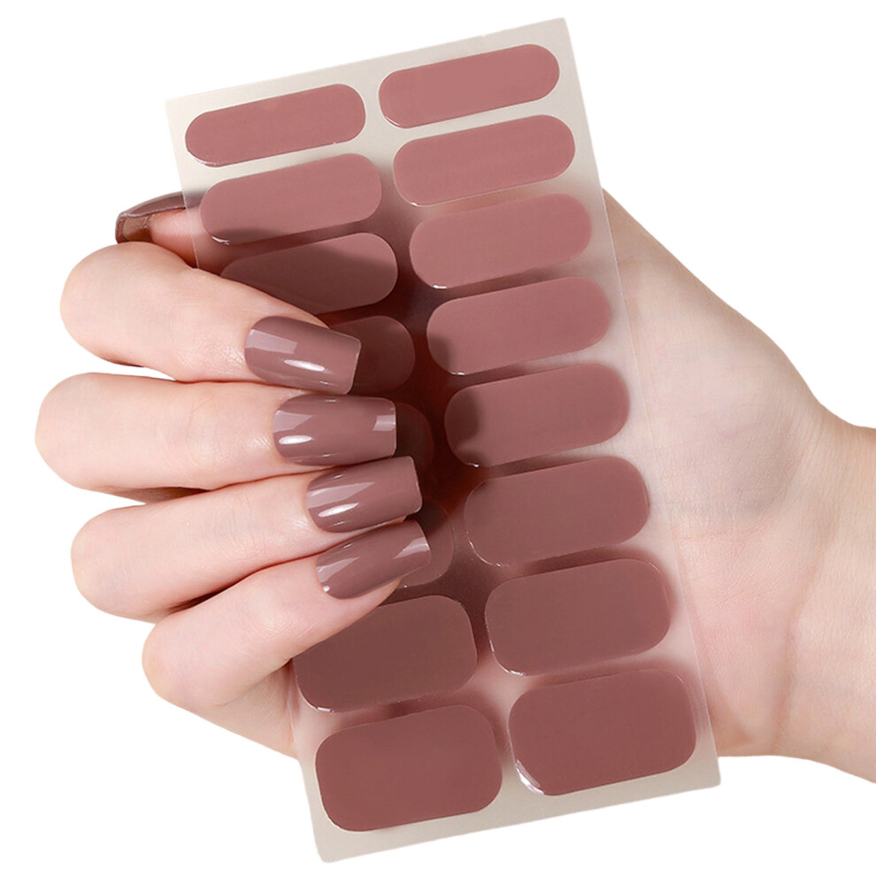 1Set Nail Stickers Quick Apply Waterproof Solid Color-ZE0957