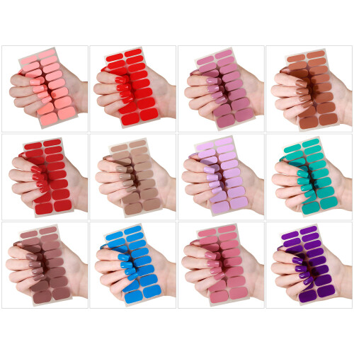 1Set Nail Stickers Quick Apply Waterproof Solid Color-ZE0957 1