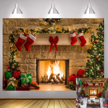 Accessori per studio fotografico per interni vintage, tema natalizio, camino, calze, albero, festa di Natale, sfondo fotografico, design pieghevole,