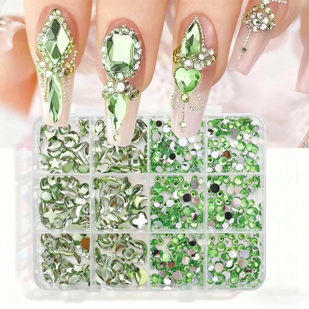 1Set Super Sparkly Resin Nail Rhinestones Nail Art-06color