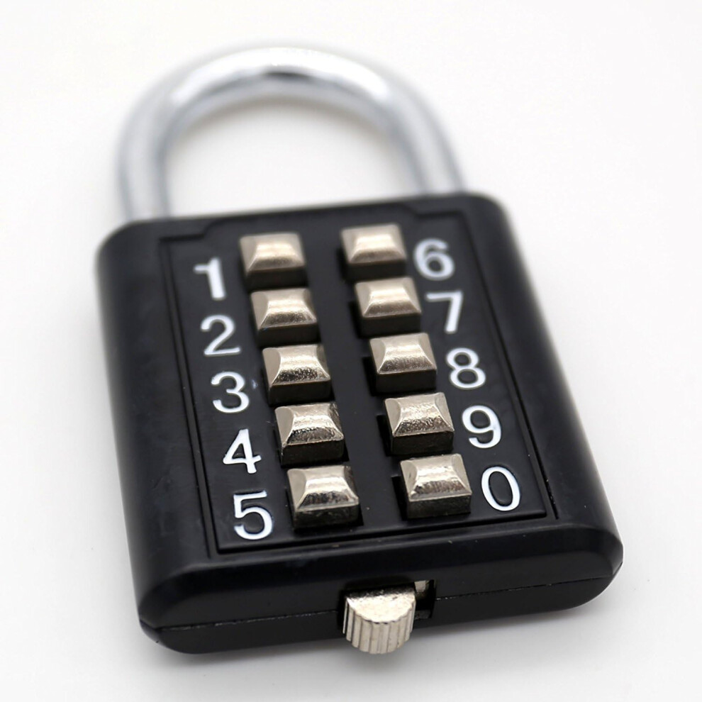 Push Button Padlock, Superior Security For Gym Lockers, Outdoor Durability Ensured By Hardened Steel Shackle, Easy Learning Mechanism For All Age Grou 9198585859166