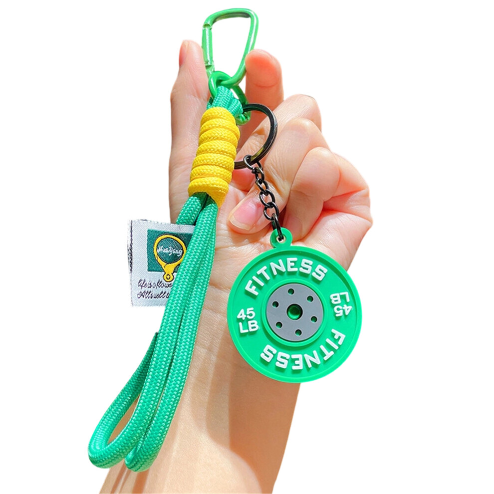 Fun Cartoon Barbell Keychain Fitness Gift Enhances- Green 7696000830056