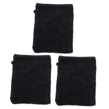3Pcs Microfiber Makeup Remover Gloves, Set Of 3, SkinFriendly Facial Cleansing Mitts, Bath Shower Mitts, Black