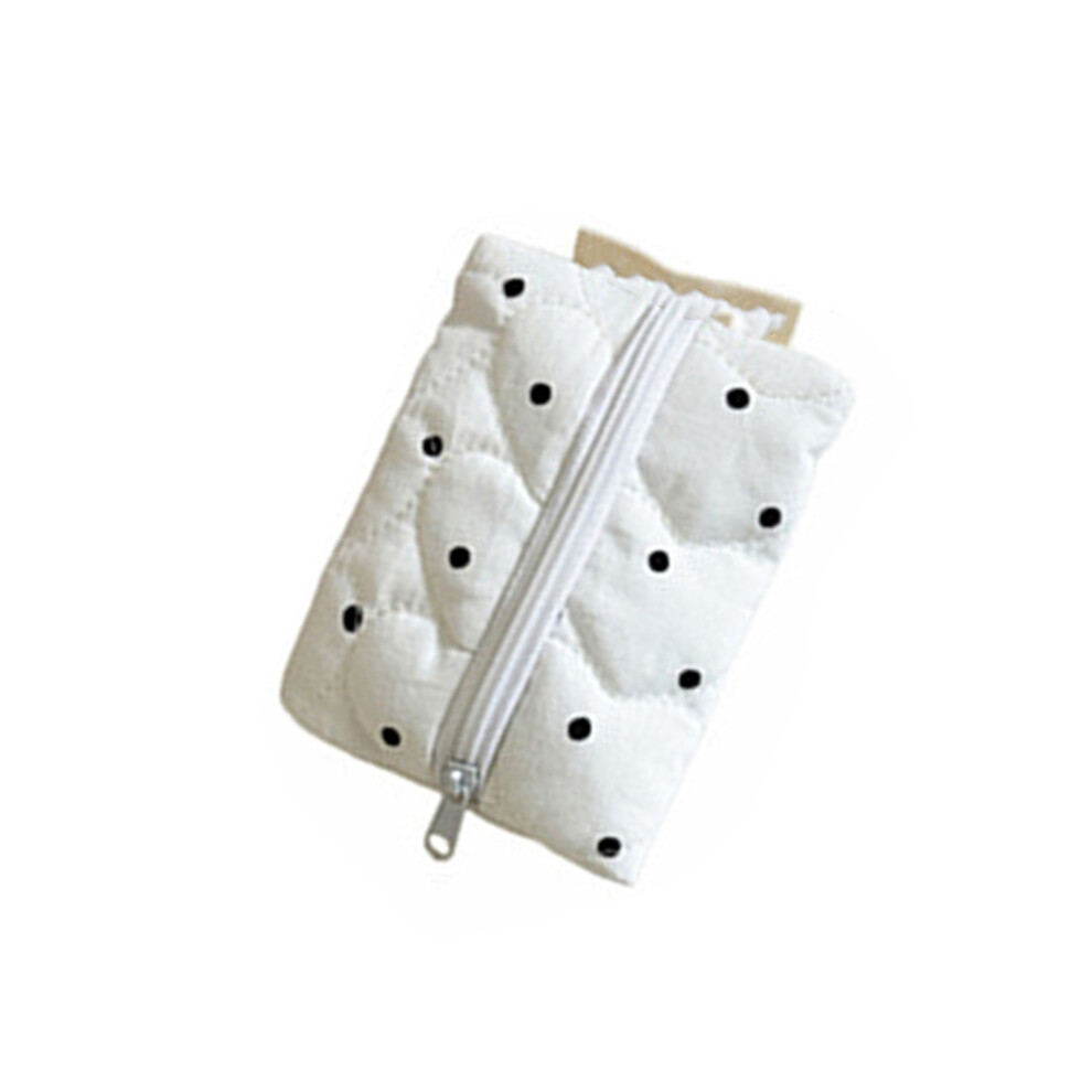 Quilted Cosmetic Bag With Dot Decoration Large-samll bag