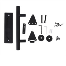 Rustic Barn Door Hardware Set Adjustable Door Thickness Fit Versatile Use Heavy Duty Pull And Flush Handle For Sheds Closets Sliding Doors Fingerprint