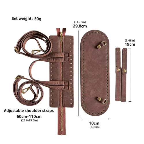 DIY Backpack Sewing Kit With Pre Cut PU Leather Knitting-grey 2