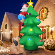 Classic Christmas Tree, 6FT Durable Waterproof Material Christmas Inflatables with Bright LED Lights for Home Office Yard Garden Classroom Decorations