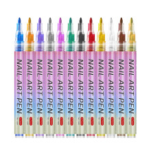 Portable 12 Color Nail Art Kit 0.7mm Pen Precise Control Vibrant