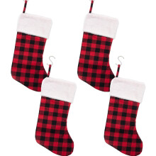 Meia de Natal pronta para ser enchida, feita de tecido de algodão e linho de alta qualidade, com design durável de camada dupla e opção de