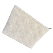 Simple Design Quilted Shell Makeup Bag Lightweight For-large