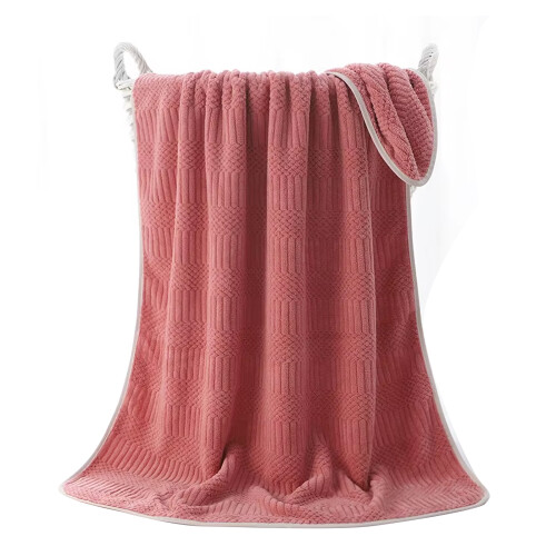 Plushes Corals Velvets Handdoek,-steenrode badhanddoek