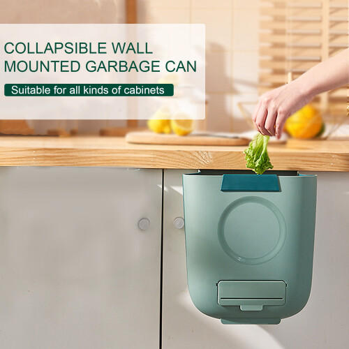 Multi-Space Utility Container, Superior Material Easy Installation Large Capacity Wall-Mountable Compost Bin, Green 1PC 1
