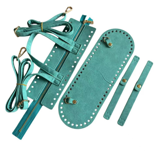 DIY Backpack Sewing Kit With Pre Measured PU Leather-lake blue