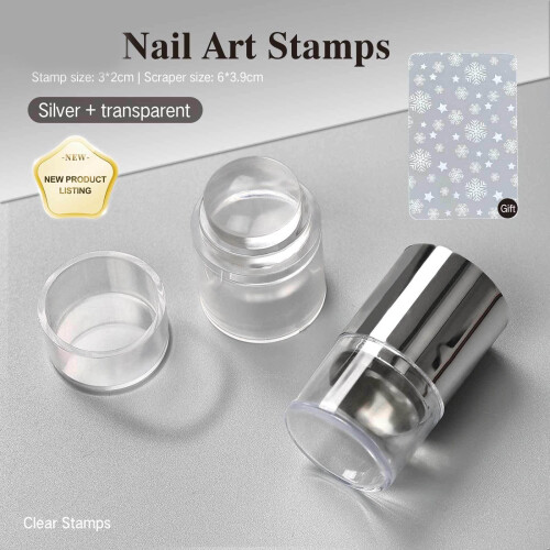 Mini Transparent Silicone Nail Stamp Tool For-Transparent color 1