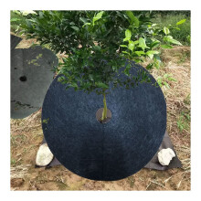 Drainage Channels 12Piece Mulch Ring Tree Protector Mat Nonwoven Mulch Films for Potted Plants Garden 42 cm