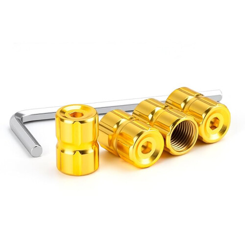 Tire Valve Stem Caps for 1198 S 2010  Dustproof Dust Caps With Spanner, AntiTheft, Gold