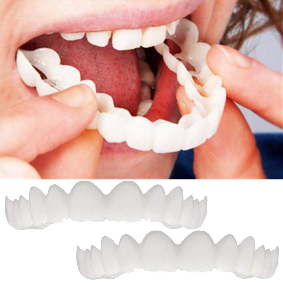 Dentures 2 Pairs Comfort Fit Veneers Replacement Teeth Cosmetic Whitening Prosthesis Lightweight  Veneer