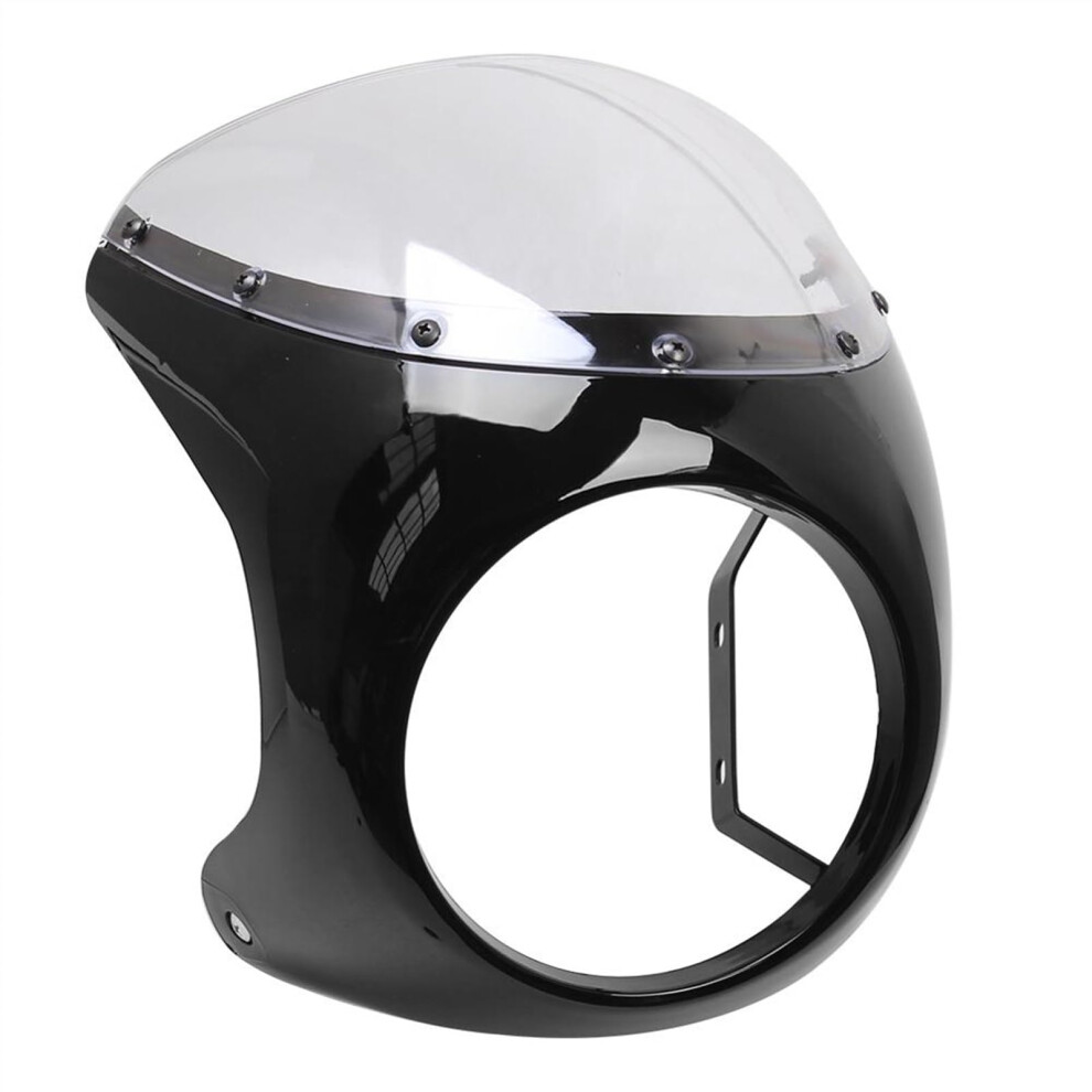 7 Inch Motorcycle Headlight Fairing Windshield Kit For Harley Cafe Racer Matte Black 9323874376806