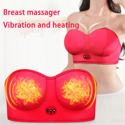 （1 Pack）Electric Bust Massager, Breast Massager Bra, USB-Pink 1