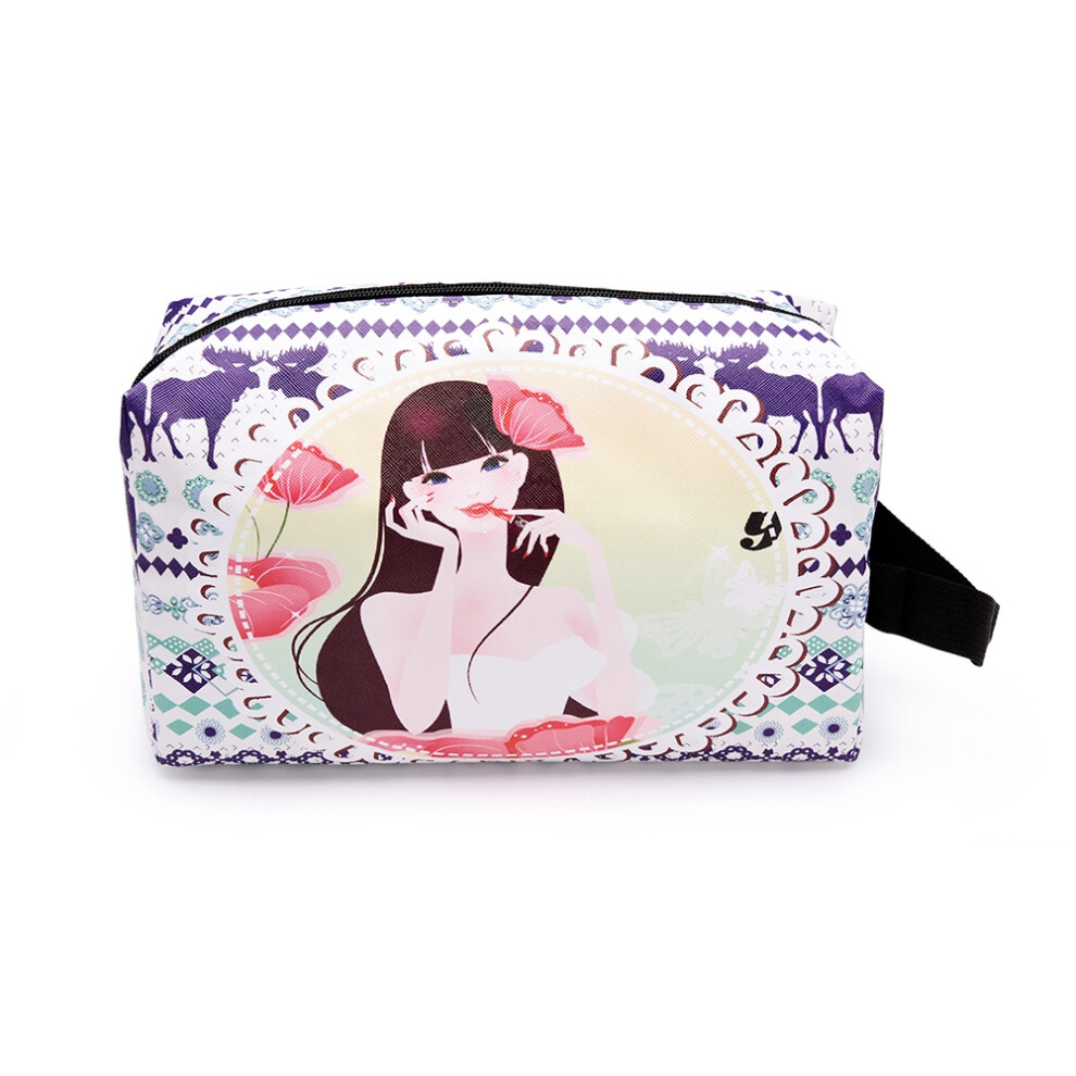 Owl Print Makeup Bag, Versatile Cosmetic Container With Zipper Closure For Security, Portable Design For On-The-Go Travel Needs