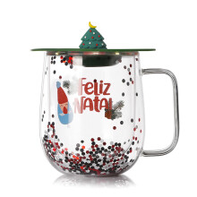 Robuste, doppelschichtige Kaffeetassen, weihnachtliche-Grün
