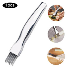 Cortador de cebolletas, herramienta de cocina, cortador de repostería decorativo para picadora de cebolla de acero inoxidable y fácil limpieza.