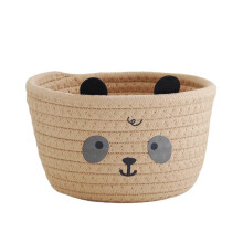 Panier d'organisation en corde de coton robuste et-Panda kaki