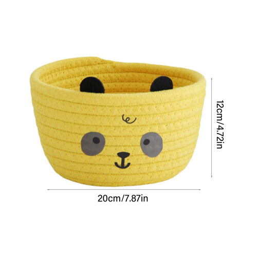 Panier d'organisation en corde de coton robuste et-Panda kaki 1