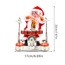 Muzikale, bewegende kerstmanfiguur, dansende kerstmanpop met zang- en drumbewegingen voor kerstvreugde, kerstmanpop met pianospelende en schuddende