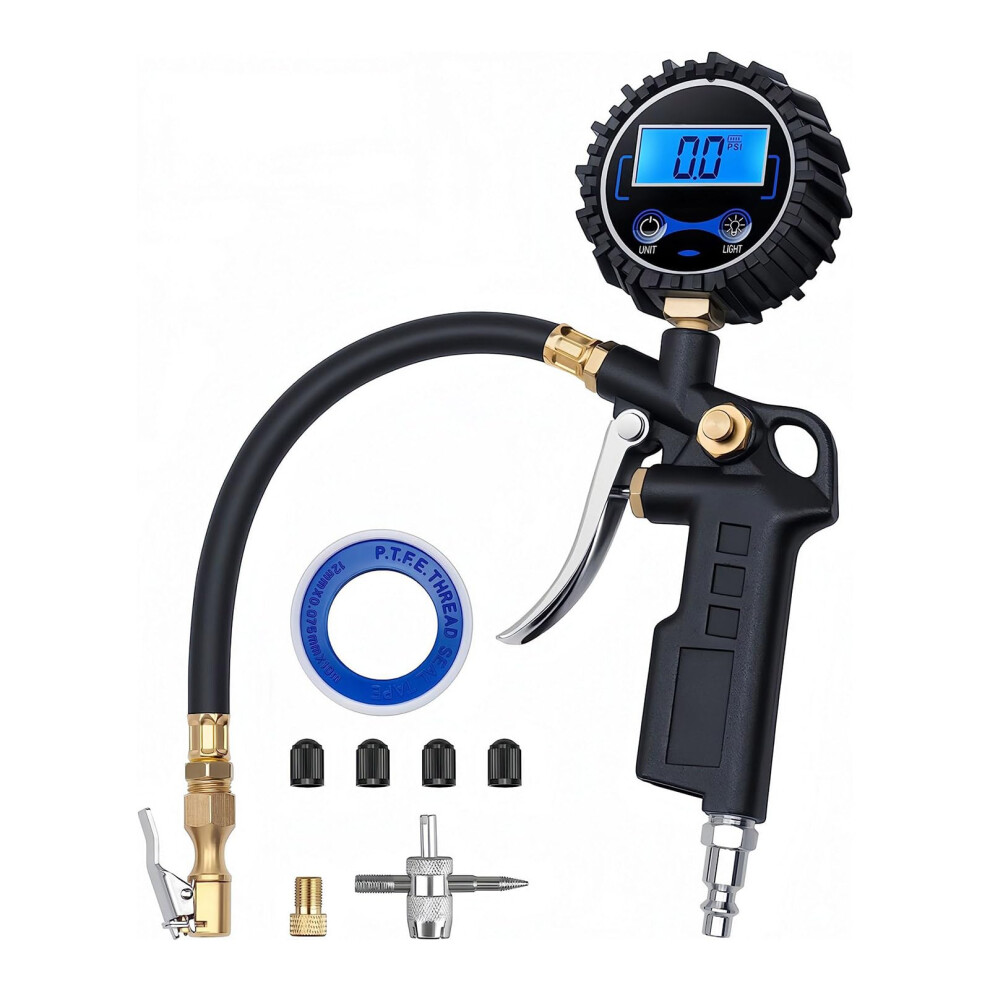 Compressor Accessories Rubber Hose Coupler Digital Tire Pressure Gauge Inflator 250 Psi For Cars Motorcycles Bicycles 9339159616017