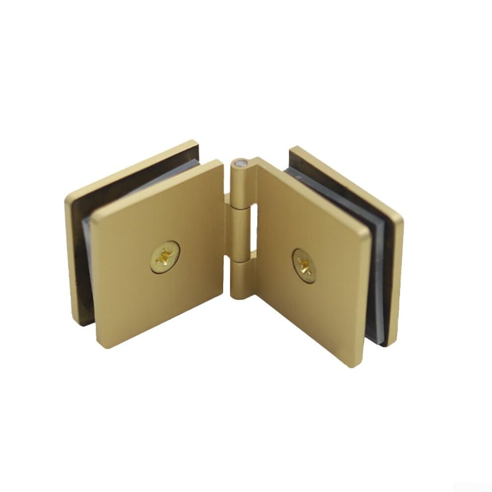 Shower Door Glass Clamp Hinge Brass Fixed Hardware For 812Mm Tempered Glass 0 Degree Square Design Chrome/Gold Finish 9105992740130