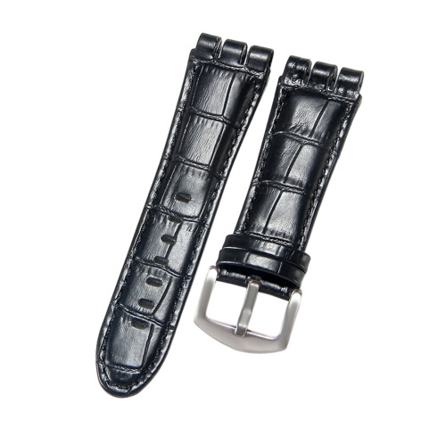 Quick Change Leather Band Easy-black steel buckle 23mm