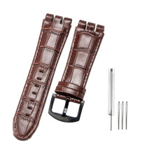 Quick Change Leather Band-brown black buckle 23mm with tools
