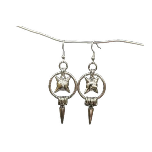 2 Piece Gothic Inspired Ear Pendants Hammer Charm with Horseshoe